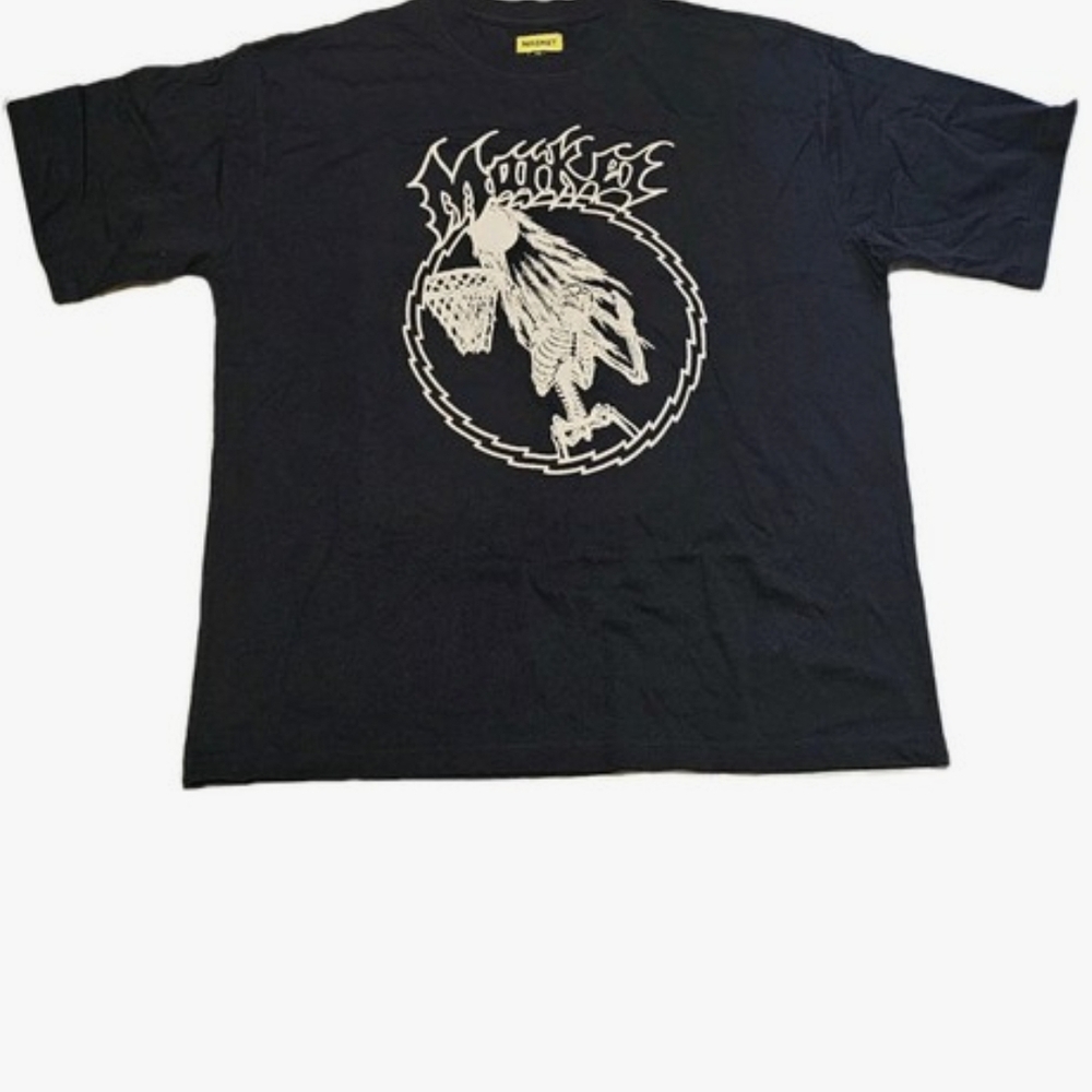 Market Studios Skeleton Dunk Till Death Basketball Black Graphic Tee Men Size L